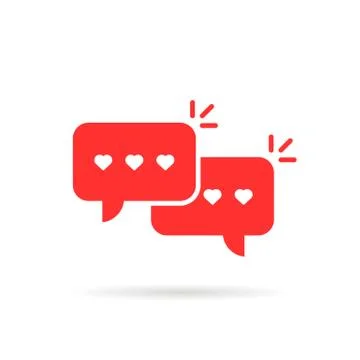Red love messages with speech bubble Stock Illustration