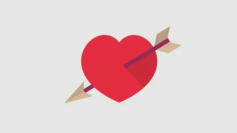 Red love or heart pop up icon Animation.Heart Beat Concept for valentine's da Stock Footage