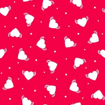 The red love Seamless pattern with hearts Stock Illustration