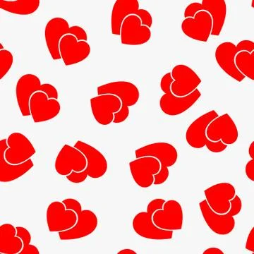 The red love Seamless pattern with hearts Stock Illustration