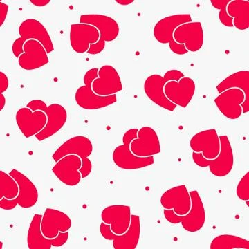 The red love Seamless pattern with hearts Stock Illustration