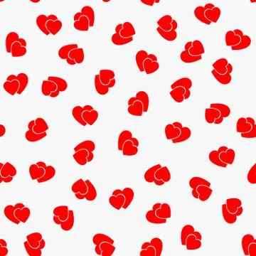 The red love Seamless pattern with hearts Stock Illustration
