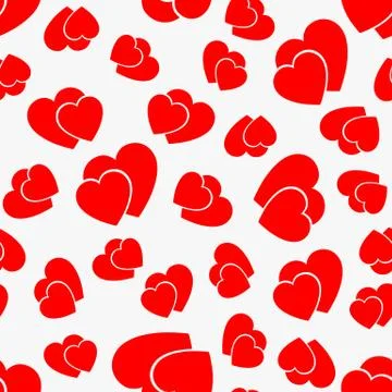 The red love Seamless pattern with hearts Stock Illustration