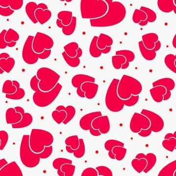 The red love Seamless pattern with hearts Stock Illustration