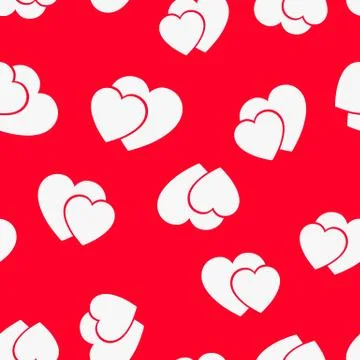 The red love Seamless pattern with hearts Stock Illustration