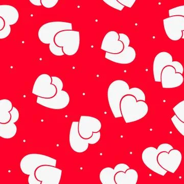 The red love Seamless pattern with hearts Stock Illustration