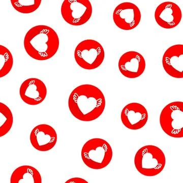 The red love Seamless pattern with hearts Stock Illustration