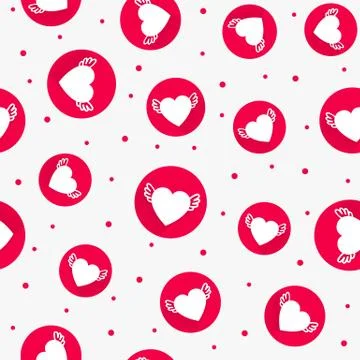 The red love Seamless pattern with hearts Stock Illustration