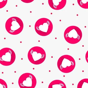 The red love Seamless pattern with hearts Stock Illustration