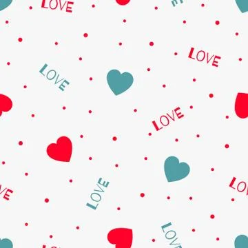 The red love Seamless pattern with hearts Stock Illustration