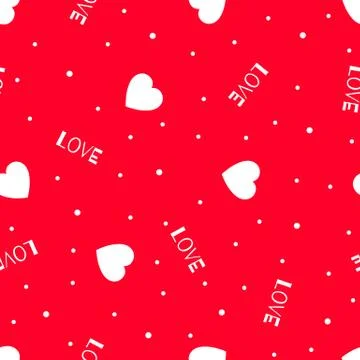 The red love Seamless pattern with hearts Stock Illustration