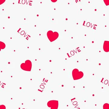 The red love Seamless pattern with hearts Stock Illustration
