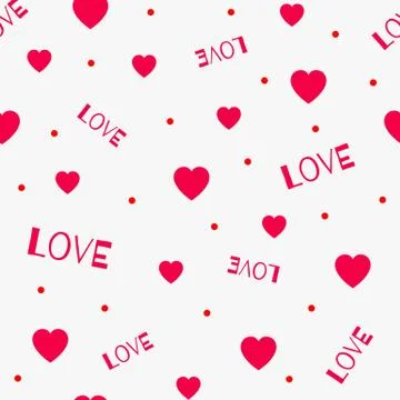 The red love Seamless pattern with hearts Stock Illustration