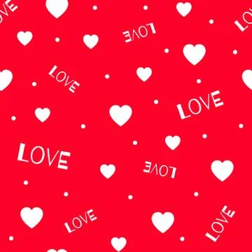 The red love Seamless pattern with hearts Stock Illustration