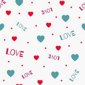 The red love Seamless pattern with hearts Stock Illustration
