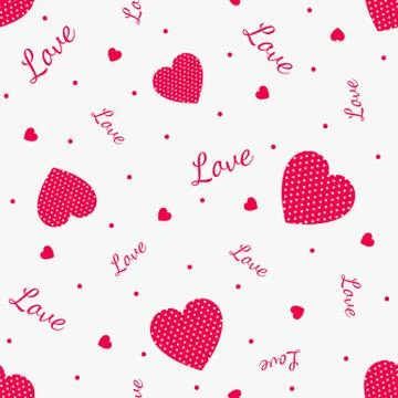 The red love Seamless pattern with hearts Stock Illustration