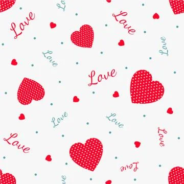 The red love Seamless pattern with hearts Stock Illustration
