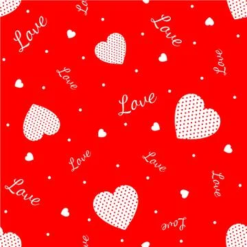 The red love Seamless pattern with hearts Stock Illustration