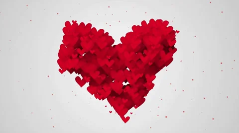 Red Love Shape Particles white background 4K Resolution Ultra HD Stock Footage 39656657