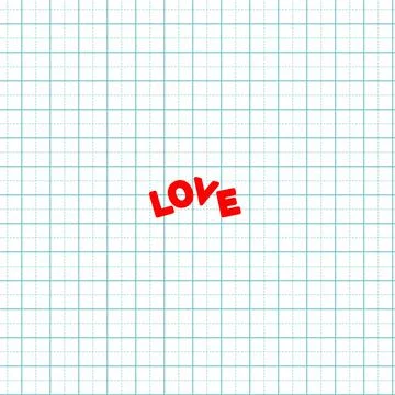 Red love text on a construction graph pad in illustration Stock Illustration