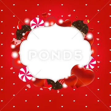 Red love vintage card Stock Illustration