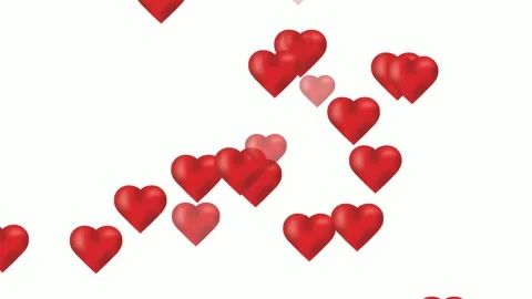 Red love on white background 스톡 동영상 142290861