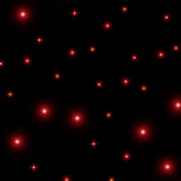 Red low fi in glitter starry background. 2D computer rendering design Stock Illustration