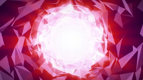 A red Low Poly Tunnel in a 3D animation Vidéo 233744740