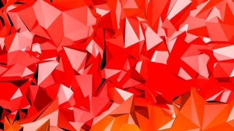 Red low polygonal. 3D rendering Stock Illustration