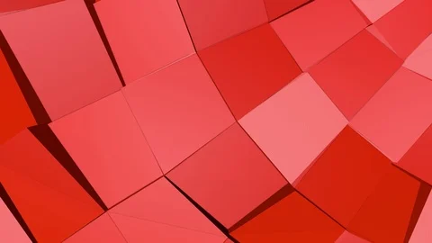 Red low-polygonal structure with a circular hole. 3D rendering Stock Footage 94830780