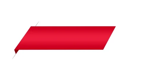 Red lower third ribbon banner title overlay animation with smooth reveal motion. Stock Footage 337319555