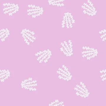 Red ludwigia line seamless pattern Stock Illustration