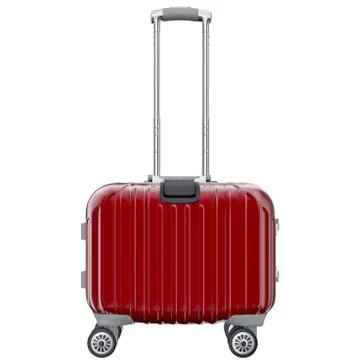 Red luggage on wheels, front view Ilustração Stock