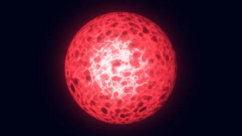 Red luminous sphere with intense central core and plasma texture, forming a.. 스톡 동영상 334668002