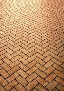 Red, luxury, antique rectangular ceramic clinker tile for patio or sidewalk Stock Photos