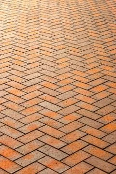 Red, luxury, antique rectangular ceramic clinker tile for patio or sidewalk Stock Photos