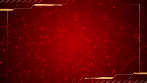 Red luxury frame background gold angular border, floating particles, deep festiv Stock Footage 340403301