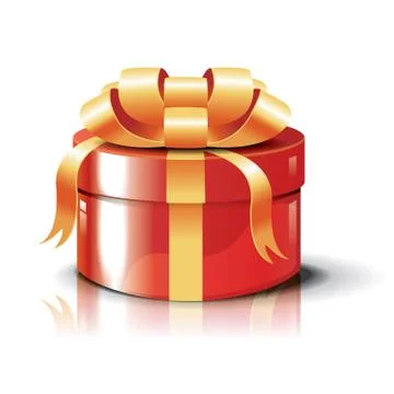 Red luxury gift on white background Иллюстрация