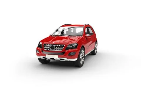 Red Luxury SUV - Studio Shot Illustrazione stock