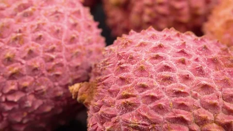 Red lychee fruits extremely close up 스톡 동영상 220085513