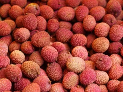 Red lychees Foto stock