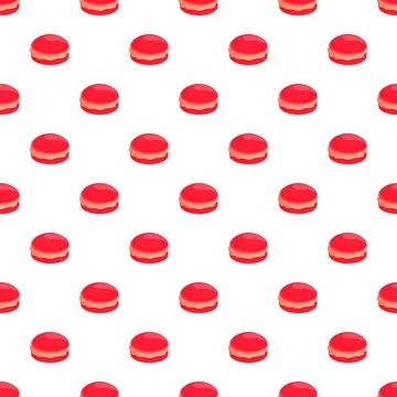 Red macaron pattern creating sweet repetitive background 库存插图