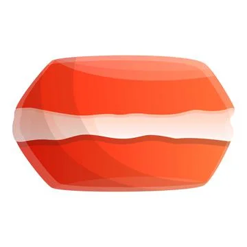 Red macaroon icon, cartoon style Stock Illustration