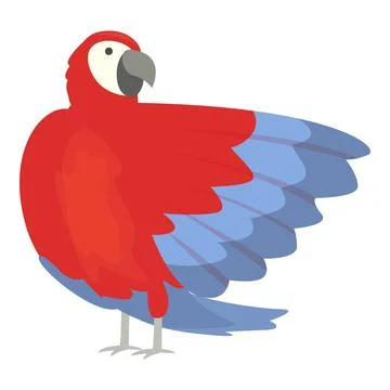 Red macaw icon cartoon vector. Tropical bird Illustrazione stock