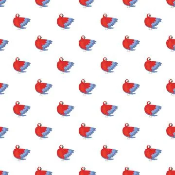 Red macaw parrot repeating seamless pattern イラスト素材