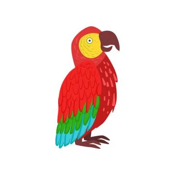 Red macaw parrot vector Illustration Stock Illustration