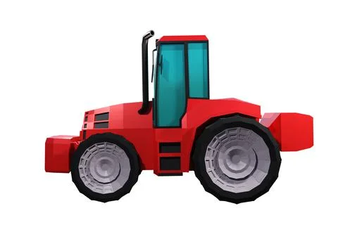 Red machinery tractor Stock Illustration