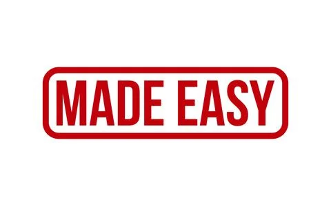 Red Made Easy Rubber Stamp Seal Vector Stock Illustration