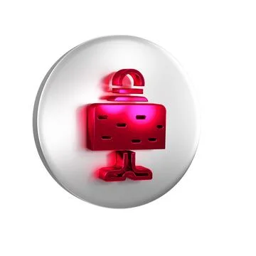 Red Magic ball on table icon isolated on transparent background. Crystal ba.. Stock Illustration