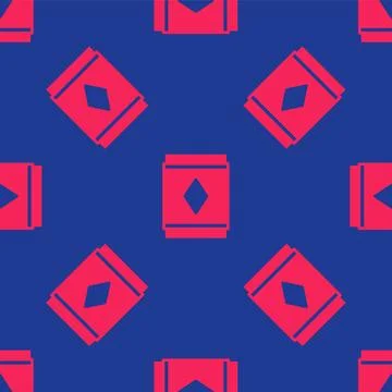 Red Magic carpet icon isolated seamless pattern on blue background. Vector Stockillustratie